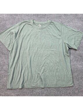 KingSize Short Sleeve Tee 4XL Big Sage Green Casual Lounge Minimalist Granola